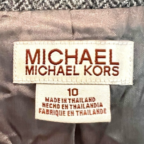 MICHAEL KORS Wool Herringbone Grey Academy Blazer Y2K women’s size 10 - Picture 8 of 9